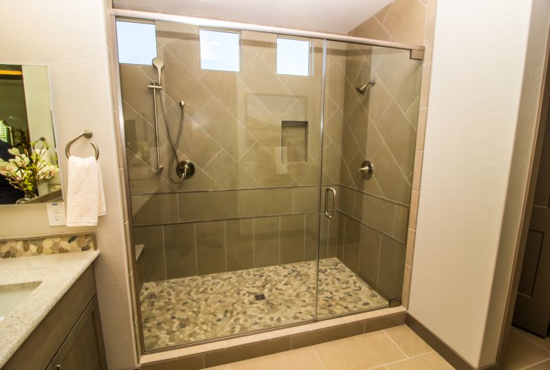 Open-Concept Shower with Minimalist Fixtures